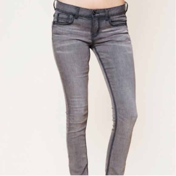 Free people jeans skinny grey distressed long - Picture 2 of 8